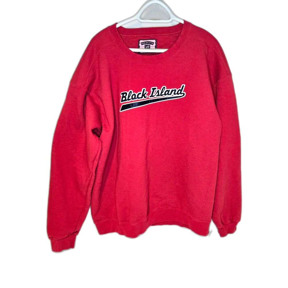 Vintage Block Island Lee Premium Cotton Sweatshirt | Men's Size 2XL | Red